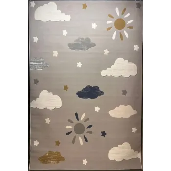 سجاد تركي اطفال كيدز بلاس 41565A اللون رصاصي فاتح مقاس 80*150