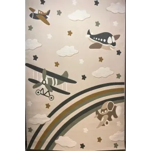 سجاد تركي اطفال كيدز بلاس 42365A اللون كريم مقاس 120*170