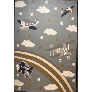 سجاد تركي اطفال كيدز بلاس 42365A اللون سماوي فاتح مقاس 120*170