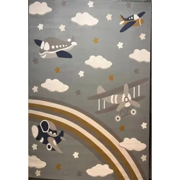 سجاد تركي اطفال كيدز بلاس 42365A اللون سماوي فاتح مقاس 80*150