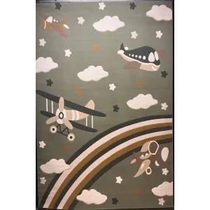 سجاد تركي اطفال كيدز بلاس 42365A اللون اخضر فاتح مقاس 120*170