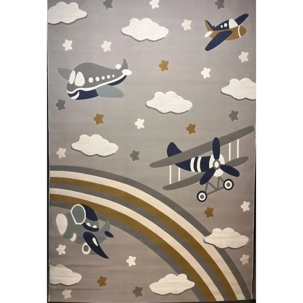 Turkish childrens rug Kids Plus 42365A Light gray size 80*150