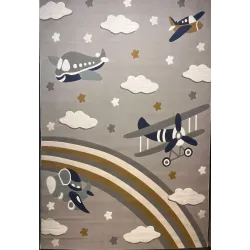 Turkish childrens rug Kids Plus 42365A Light gray size 80*150
