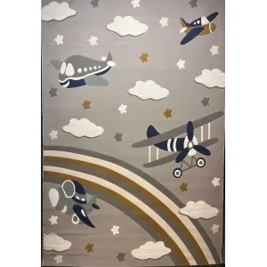 سجاد تركي اطفال كيدز بلاس 42365A اللون رصاصي فاتح مقاس 120*170