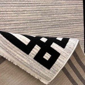 سجاد تركي مودرن فندقي لورين F414C كريم اسود مقاس 200*300