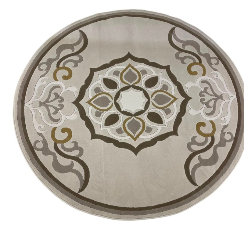 سجاد تركي لافندر N0598A بيج دائري مقاس 200*200