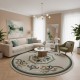 سجاد تركي لافندر N0598A اخضر دائري مقاس 200*200