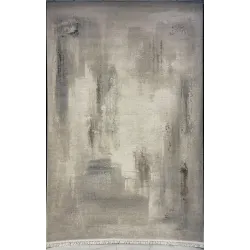 سجاد تركي مودرن لافيش 37842A كريم رصاصي مقاس 50*80