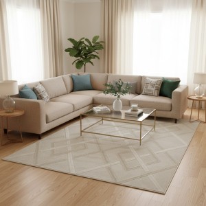 سجاد خيش لوفر تركي E091A بيج كريم مقاس 250*350