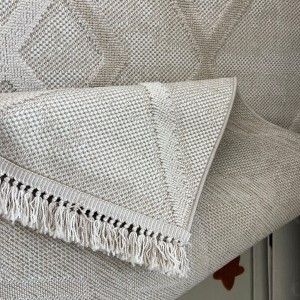 سجاد خيش لوفر تركي E091A بيج كريم مقاس 250*350