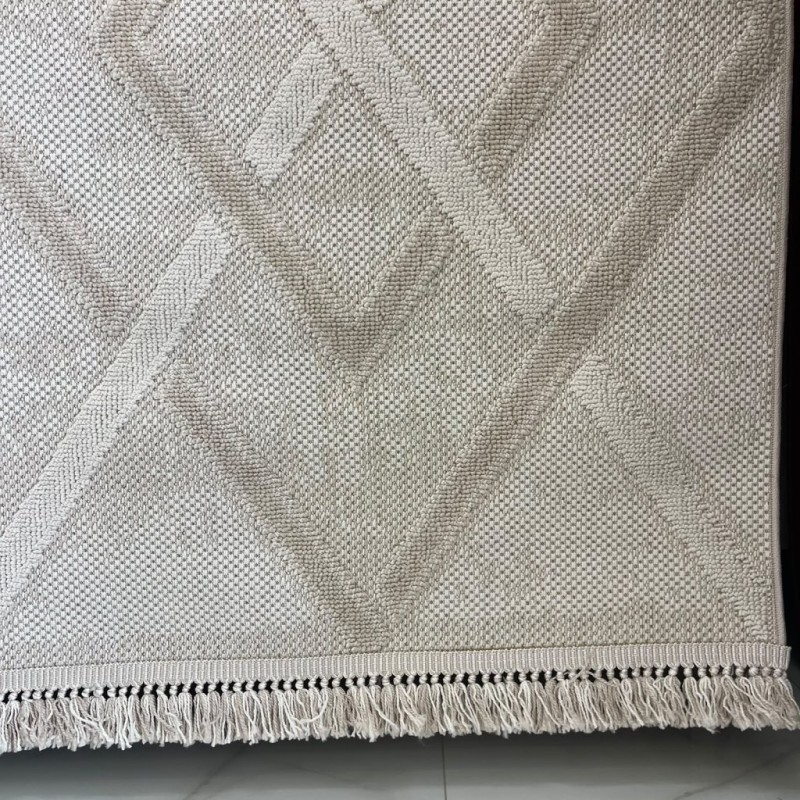 سجاد خيش لوفر تركي E091A بيج كريم مقاس 250*350