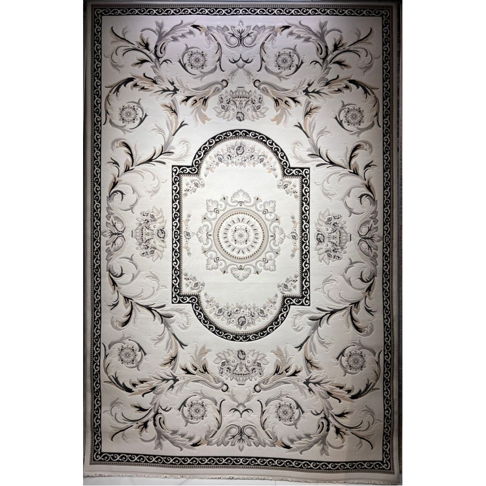 سجاد تركي موناليزا 41185A كريم اسود مقاس 150*220