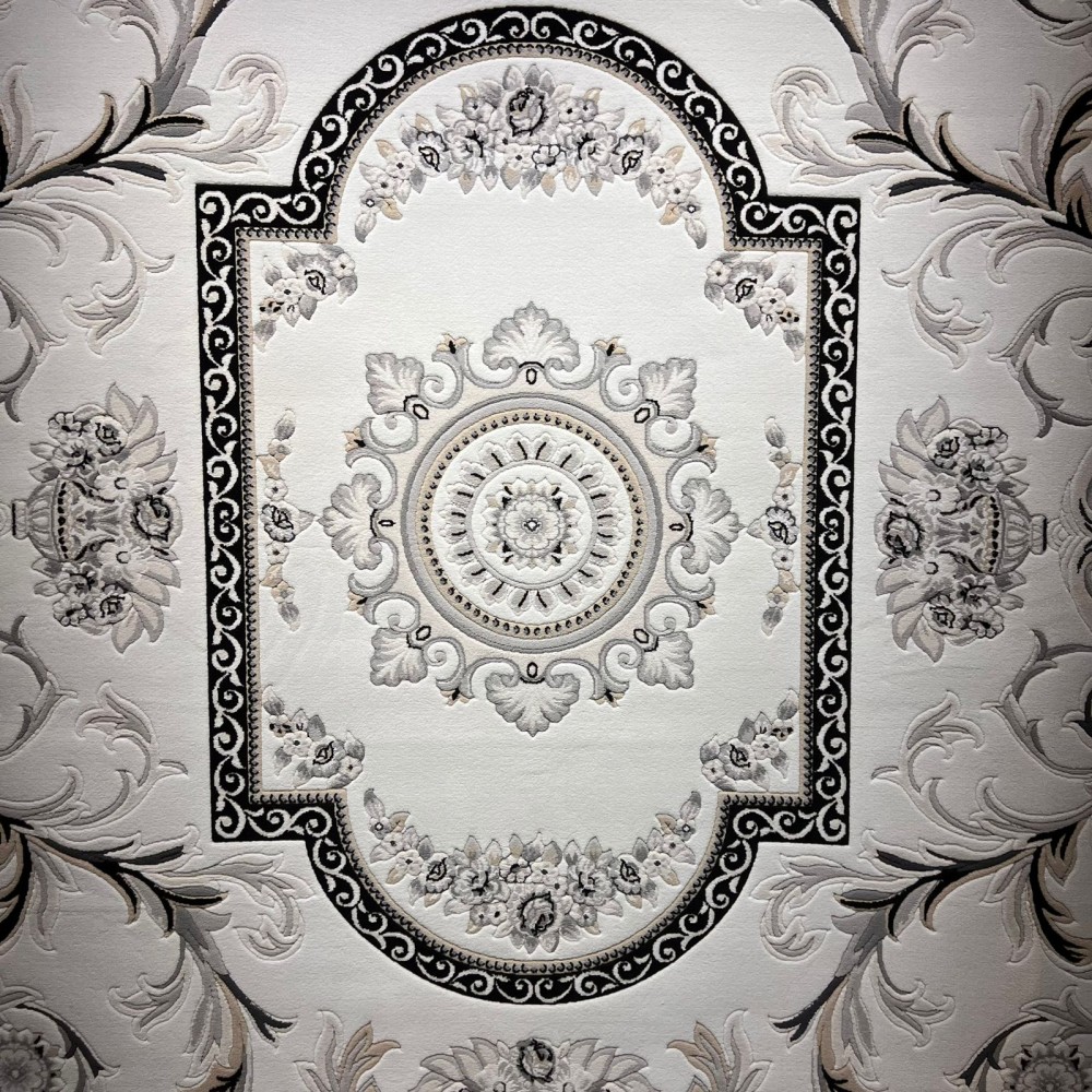 سجاد تركي موناليزا 41185A كريم اسود مقاس 150*220