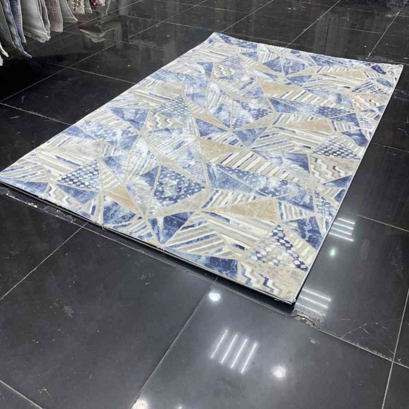سجاد تركي هوم 8820 رصاصي غامق سماوي كحلي