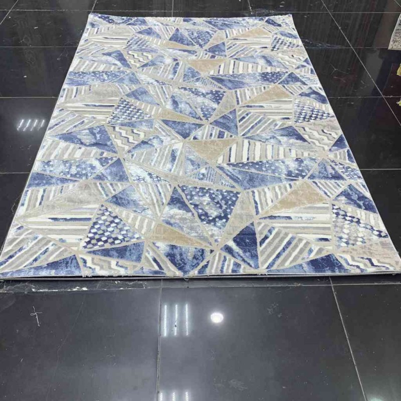 سجاد تركي هوم 8820 رصاصي غامق سماوي كحلي