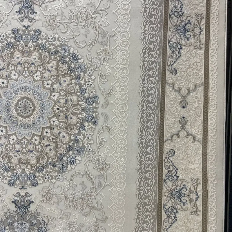 سجاد باناميرا تركي 35830A كريم سماوي مقاس 50*80 - سجاد فرنسي شرقي
