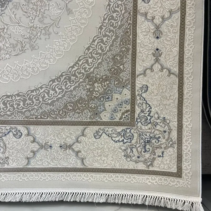 سجاد باناميرا تركي 35830A كريم سماوي مقاس 50*80 - سجاد فرنسي شرقي