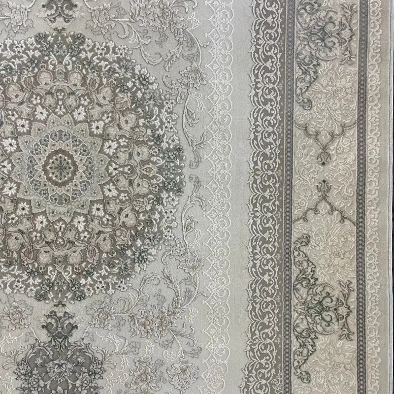 سجاد باناميرا تركي 35830A كريم اخضر مقاس 80*150 - سجاد تركي كلاسيك