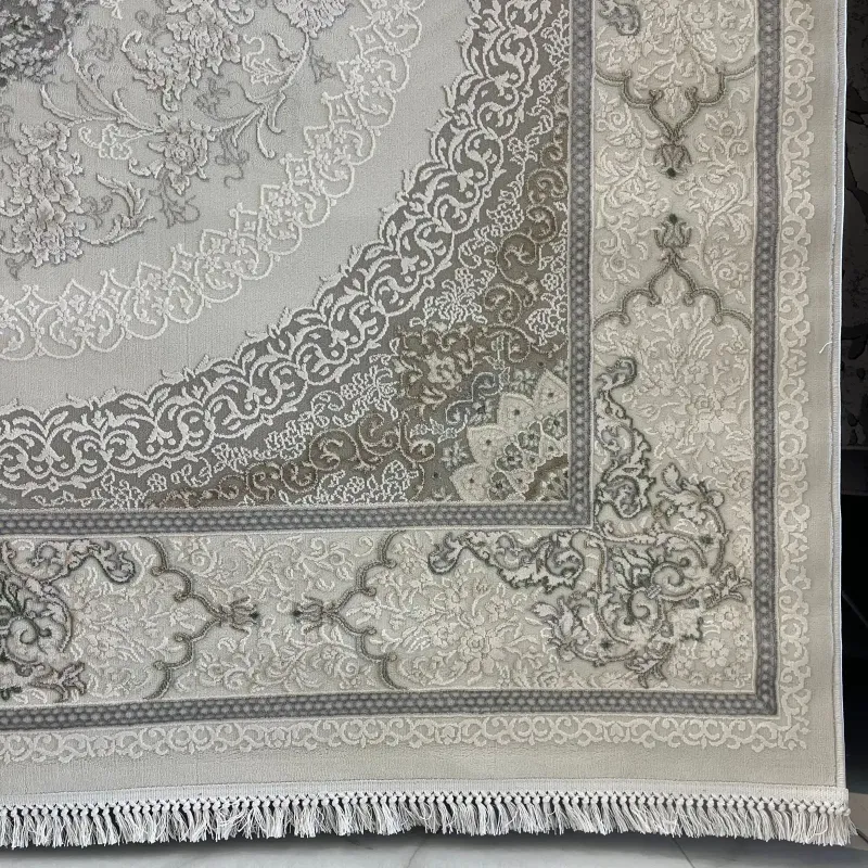 سجاد باناميرا تركي 35830A كريم اخضر مقاس 80*150 - سجاد تركي كلاسيك