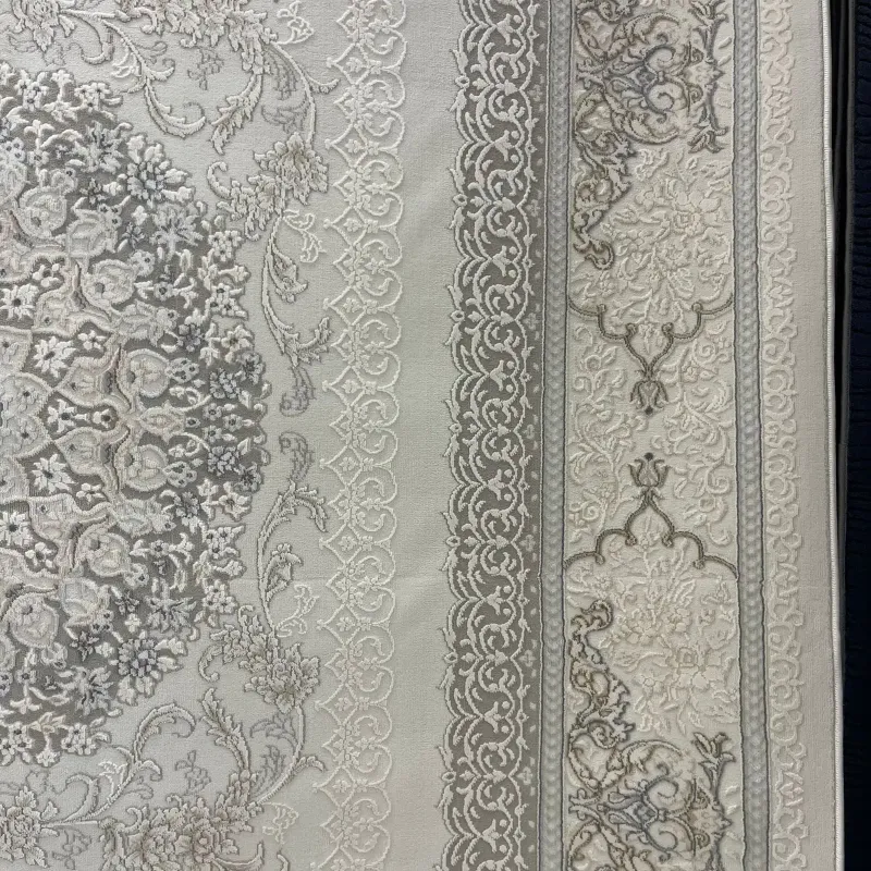 سجاد باناميرا تركي 35830A كريم رصاصي مقاس 300*400 - سجاد تركي كلاسيك