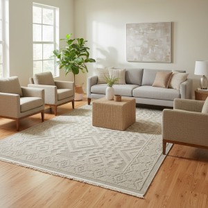 سجاد خيش بيكاسو تركي RE7507 ايفوري مقاس 120*170