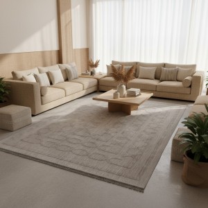 سجاد خيش بيكاسو تركي RE7511 رصاصي فاتح مقاس 80*150