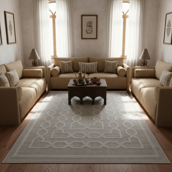 سجاد خيش بيكاسو تركي RE7511 ايفوري مقاس 80*150
