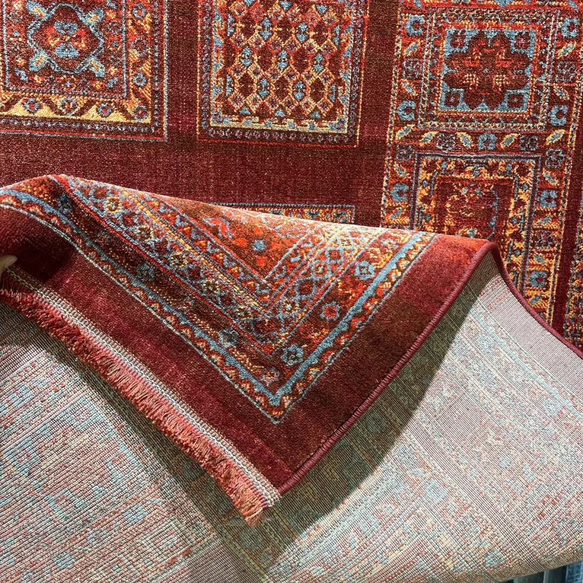 سجاد بلاتينيوم افغاني بخاري تركي H0181B احمر مقاس 80*150 - سجاد بخارى