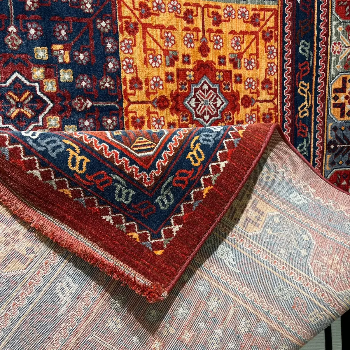 سجاد بلاتينيوم افغاني بخاري تركي OL406C احمر مقاس 80*150 - سجاد بخارى