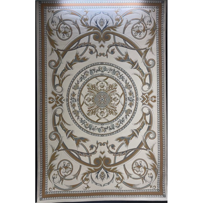 سجاد تركي رجوة G0710K ابيض روز ابيض دايري مقاس 200*200