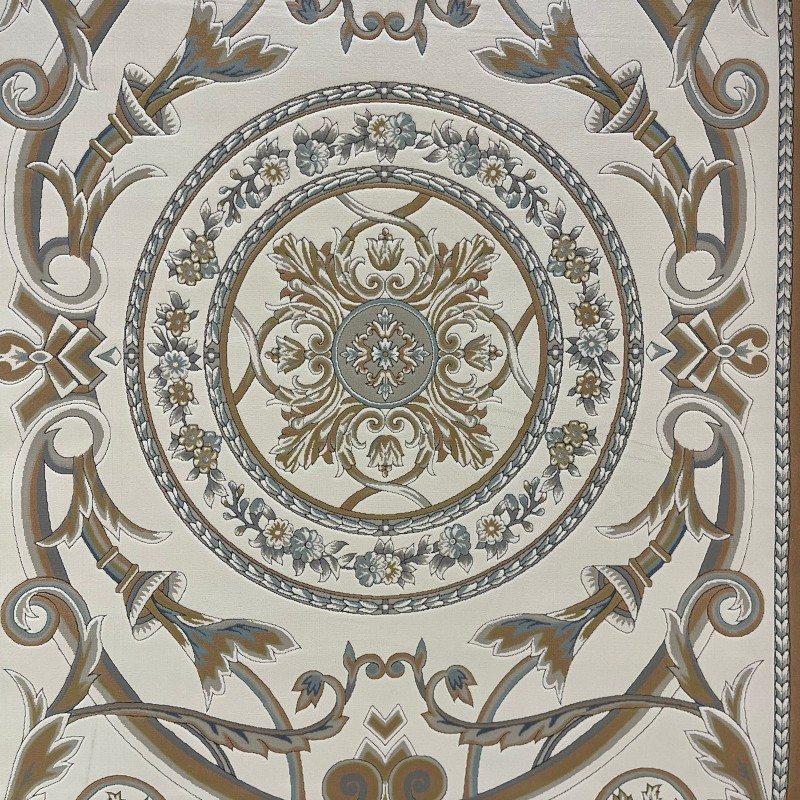 سجاد تركي رجوة G0710K ابيض روز ابيض دايري مقاس 200*200