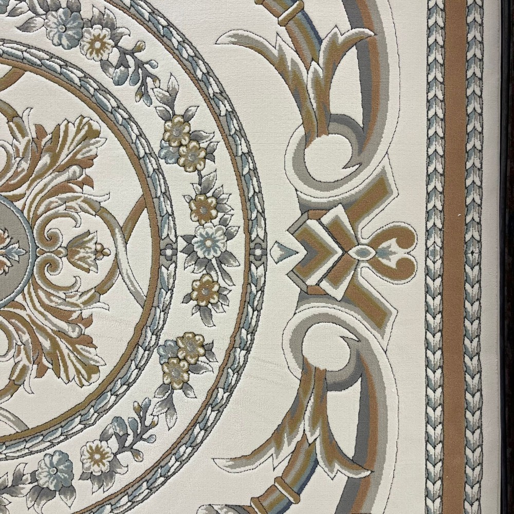 سجاد تركي رجوة G0710K ابيض روز ابيض دايري مقاس 200*200