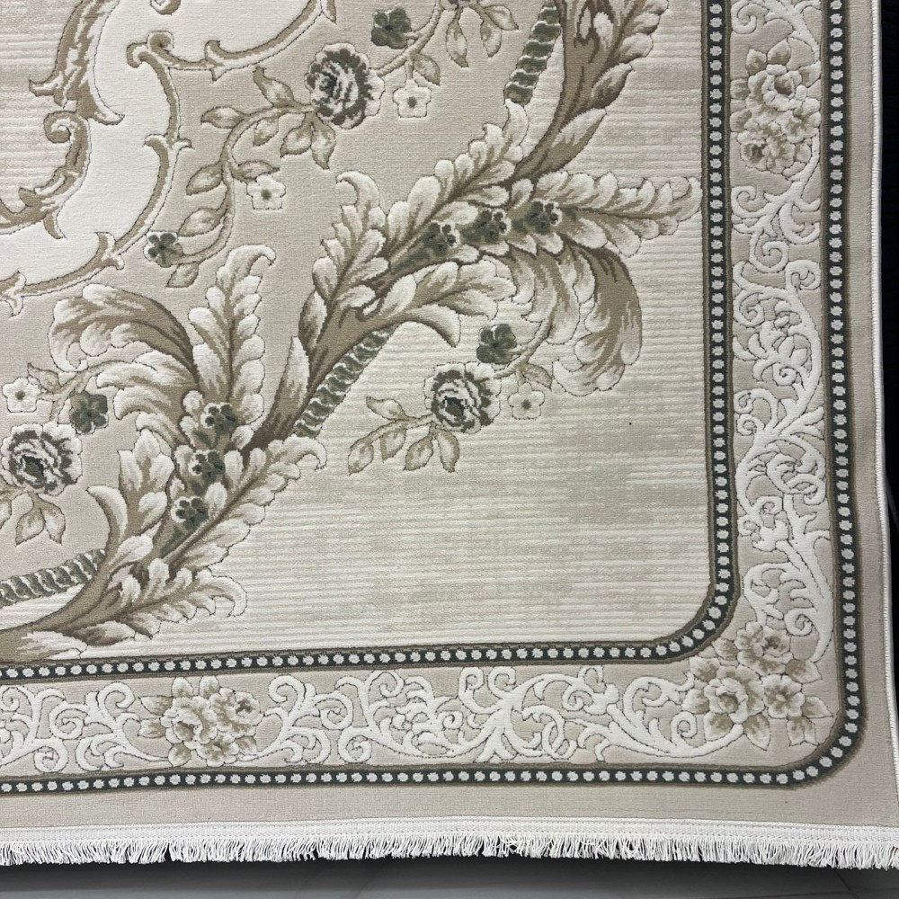 سجاد تركي لوريان 41254A بيج فاتح رصاصي مقاس 400*500