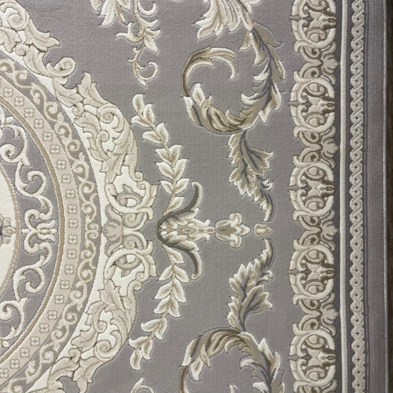 سجاد تركي روما 41580A بيج فاتح رصاصي مقاس 80*150