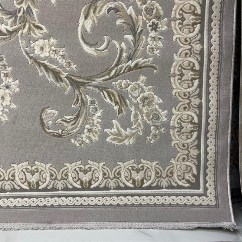 سجاد تركي روما 41580A بيج فاتح رصاصي مقاس 80*150