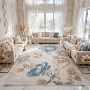 سجاد روز تركي 43638A كريم بني مقاس 300*400
