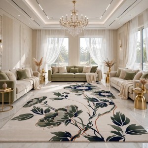 سجاد روز تركي 43638A كريم اخضر مقاس 100*200