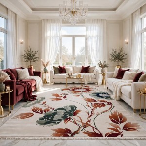 سجاد روز تركي 43638A كريم احمر مقاس 200*300