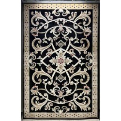 سجاد تركي سفير نقش فرنسي اسود مقاس 150*220