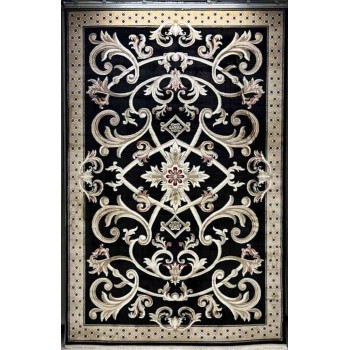 سجاد تركي سفير نقش فرنسي اسود مقاس 400*600