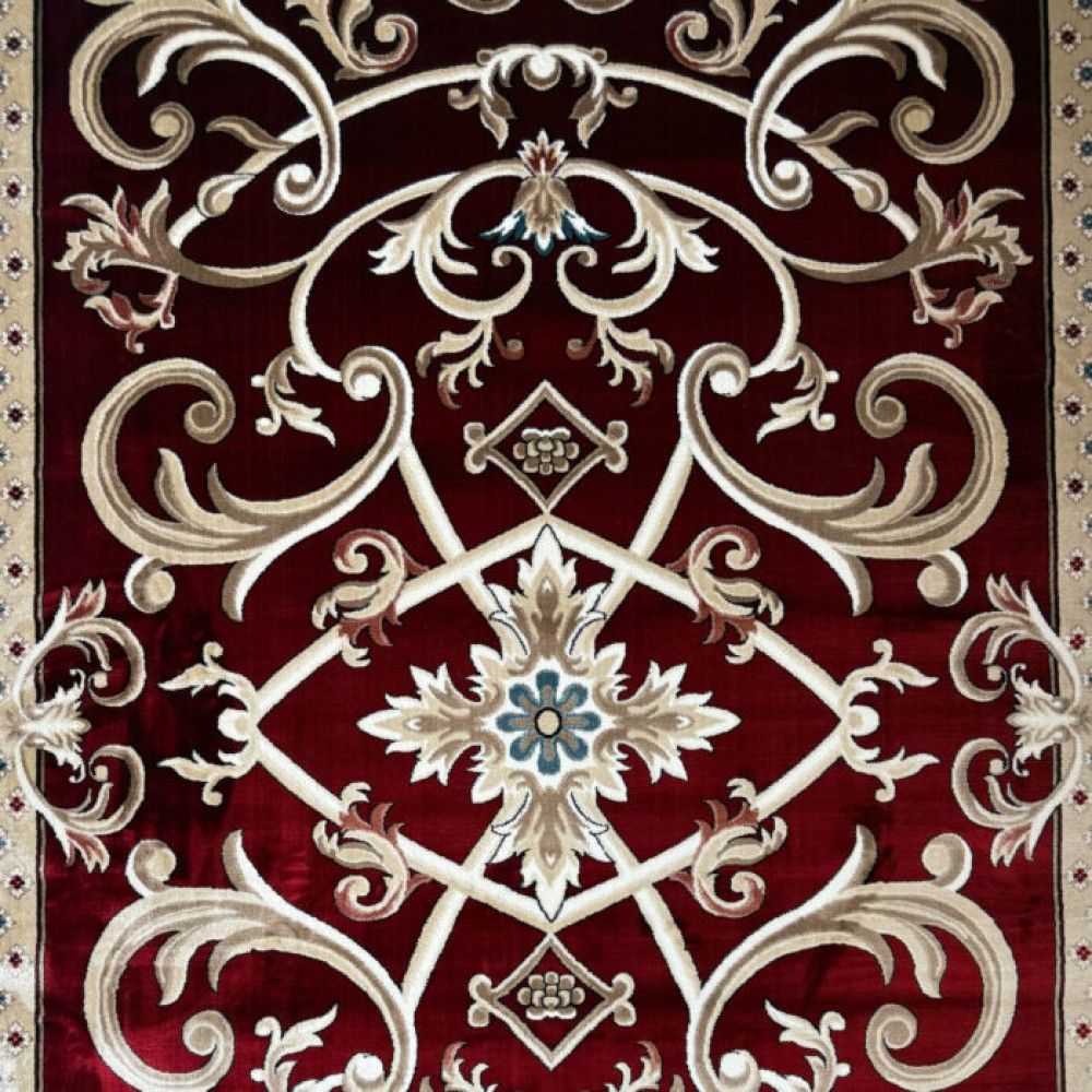 سجاد تركي سفير نقش فرنسي احمر عنابي مقاس 100*200