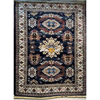 سجاد افغاني حرير ناعم بخارى 2007 كحلي مقاس 100*200