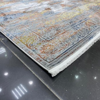 سجاد تركي سوبر قولد 8786 رصاصي غامق ذهبي غامق