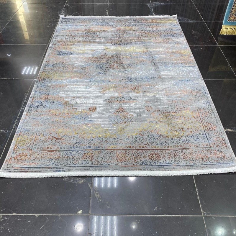سجاد تركي سوبر قولد 8786 رصاصي غامق ذهبي غامق