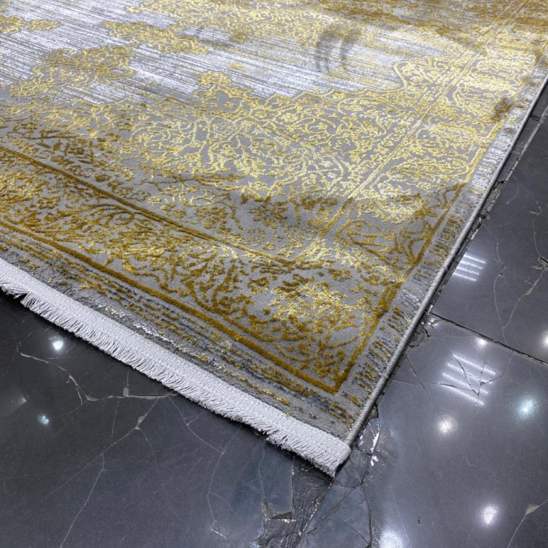 سجاد تركي سوبر قولد 8786 رصاصي غامق ذهبي