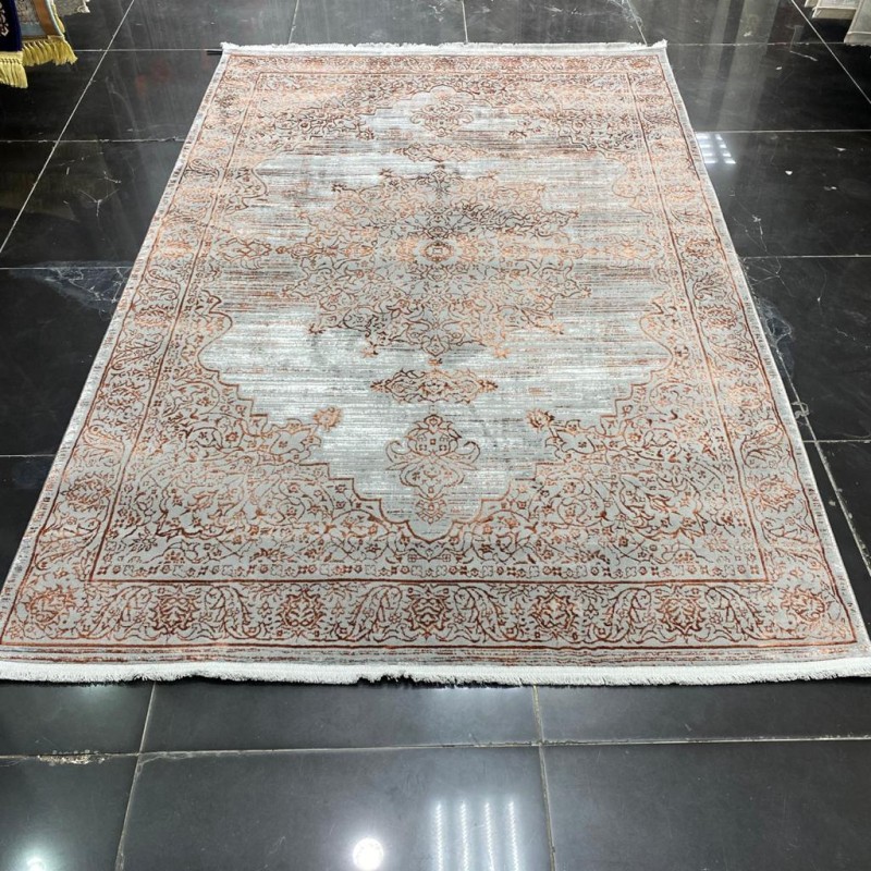 سجاد تركي سوبر قولد 8786 رصاصي غامق روز