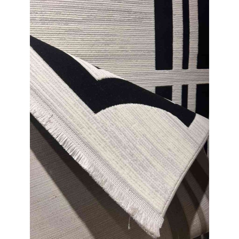 سجاد تركي برواز مودرن سراي BT485 كريم اسود مقاس 80*150