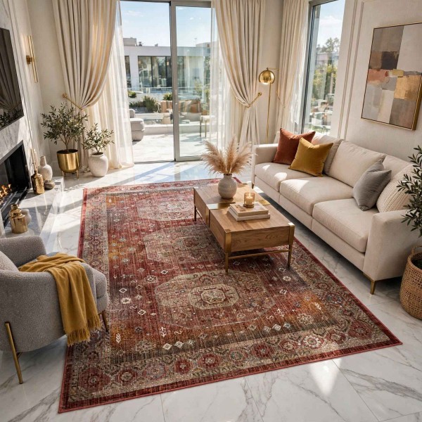 سجاد بوهيمي فينيسيا تركي  43267C احمر مقاس 300*400 سم