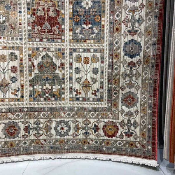 سجاد بوهيمي فينيسيا تركي  43285B كريم احمر مقاس 150*220 سم