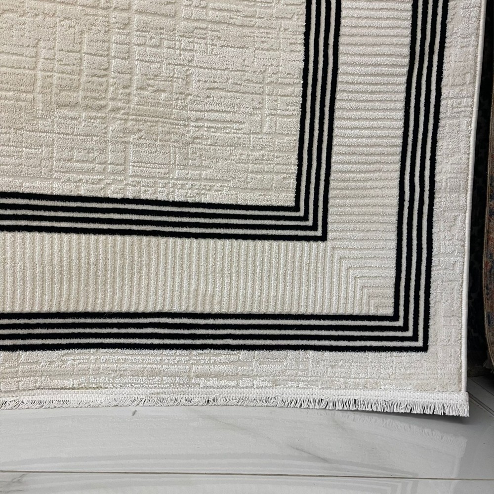 سجاد تركي اطار برواز فيكتوريا 41606A كريم اسود مقاس 300*400 سجاد تركي اطار برواز فيكتوريا 41606A كريم اسود مقاس 300*400